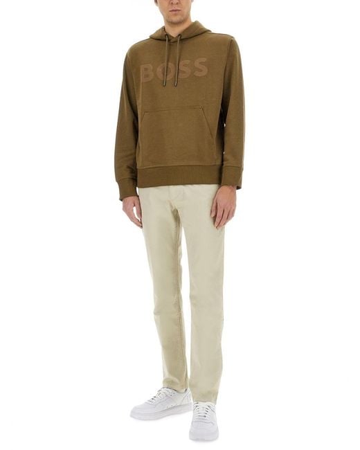 Slim Fit Pants-Uomo di Boss in Natural da Uomo