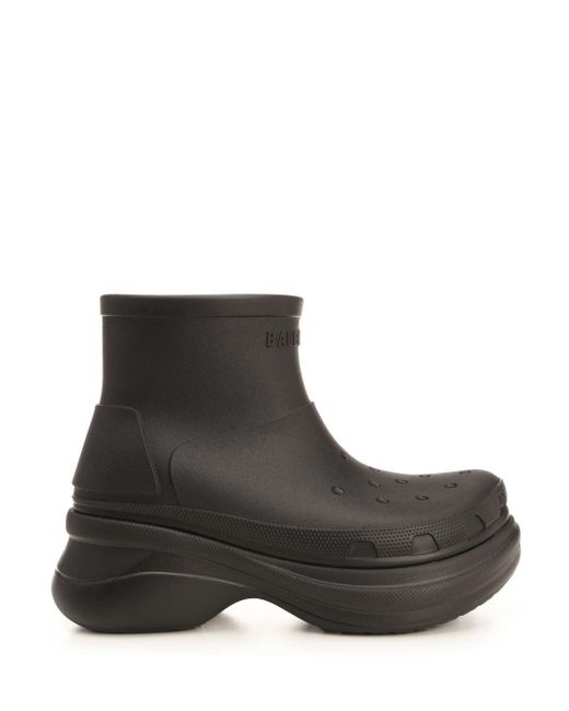Balenciaga Black Crocs Rubber Ankle Boots for men
