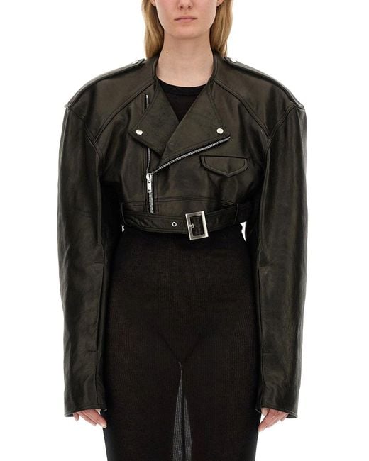 Giacca Micro Biker di Rick Owens in Black