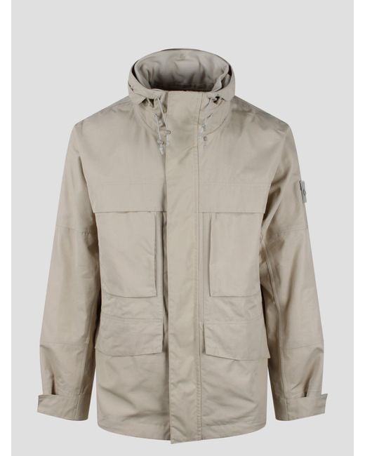 Stone Island Ghost Piece O-ventile Jacket in Natural for Men | Lyst UK