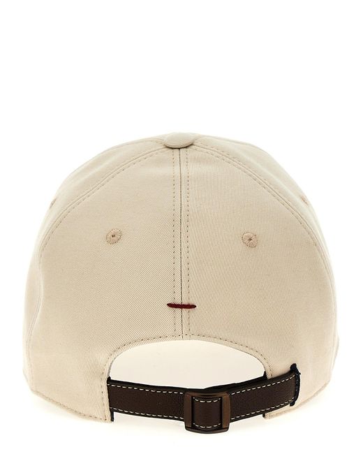 Logo Embroidery Cap Cappelli Beige di Brunello Cucinelli in Natural da Uomo