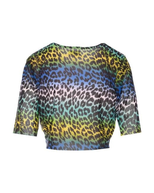 Ganni Blue Top Animalier