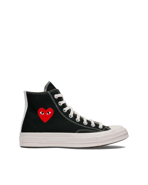 comme des garcon play x converse Black Cotton Rubber Sneakers for men