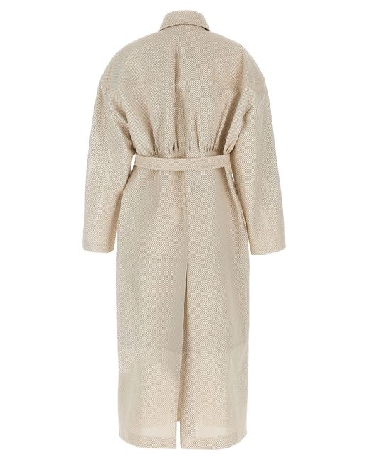 Sportmax 'Antiope1234' Trench Coat in Natural | Lyst