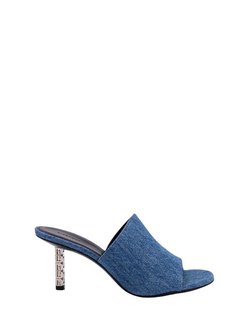 Givenchy Blue Rounded Toe Leather Sandals