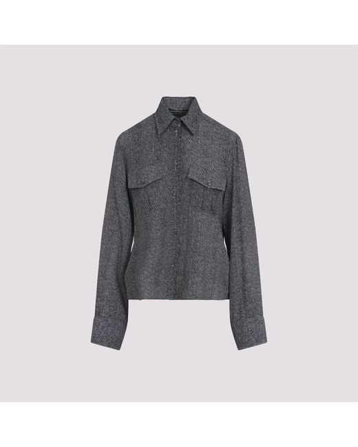 Ermanno Scervino Gray Printed Viscose Shirt