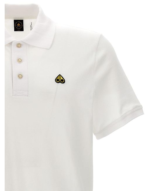 Moose Knuckles White Cotton Polo Shirt for men
