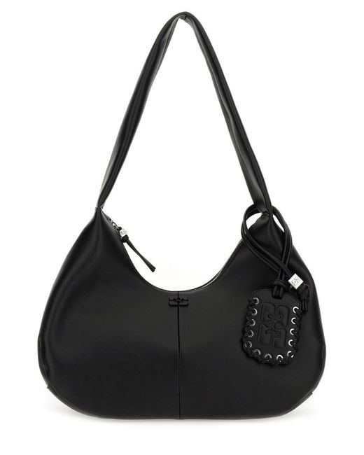 Ganni Black Medium Hobo Bag