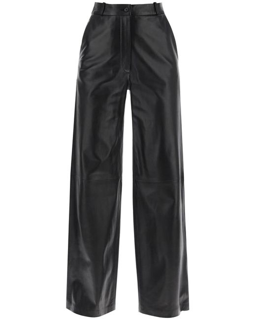 Loulou Studio Noro Leather Pants in Black | Lyst
