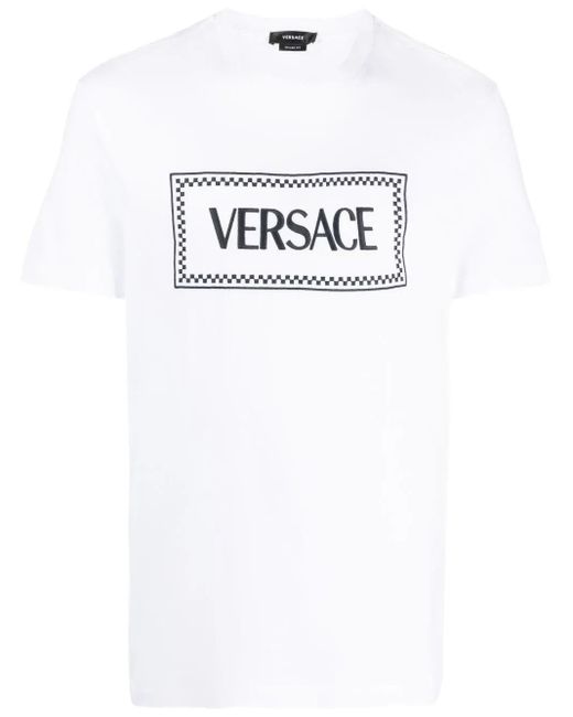 T-shirt con stampa di Versace in White da Uomo