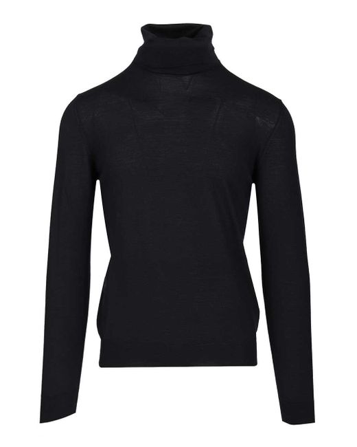 Mauro Ottaviani Black Wool Turtleneck Knitwear Blue for men