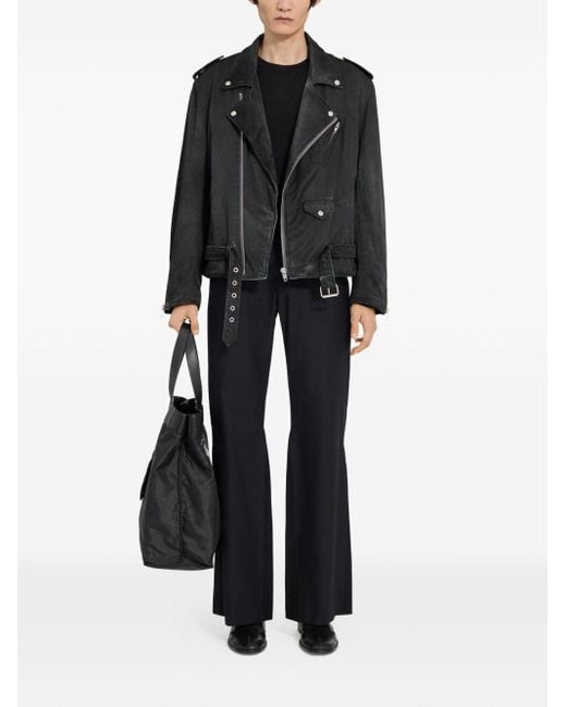 MM6 by Maison Martin Margiela Black Cotton Biker Jacket for men
