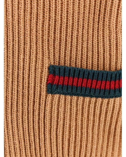 Cardigan in lana con dettaglio Web di Gucci in Brown da Uomo