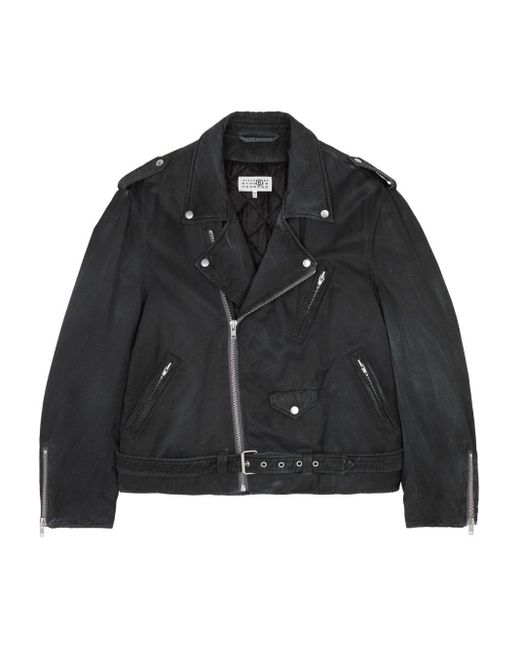 MM6 by Maison Martin Margiela Black Cotton Biker Jacket for men