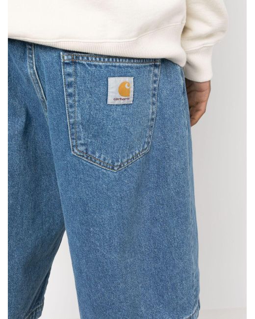 Carhartt Blue Denim Cotton Shorts for men
