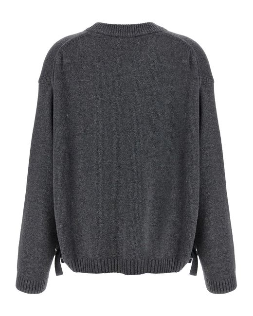 Ganni Gray Side Laces Sweater
