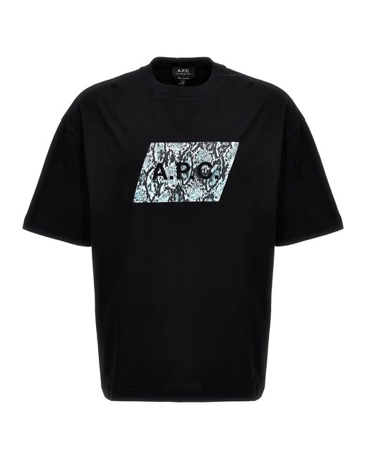 Cobra T Shirt Nero di A.P.C. in Black da Uomo