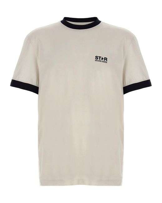Logo Print T Shirt Multicolor di Golden Goose Deluxe Brand in White da Uomo