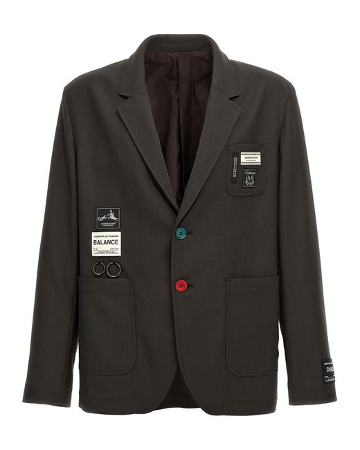 Undercover Black 'Chaos And Balance' Single-Breasted Blazer for men