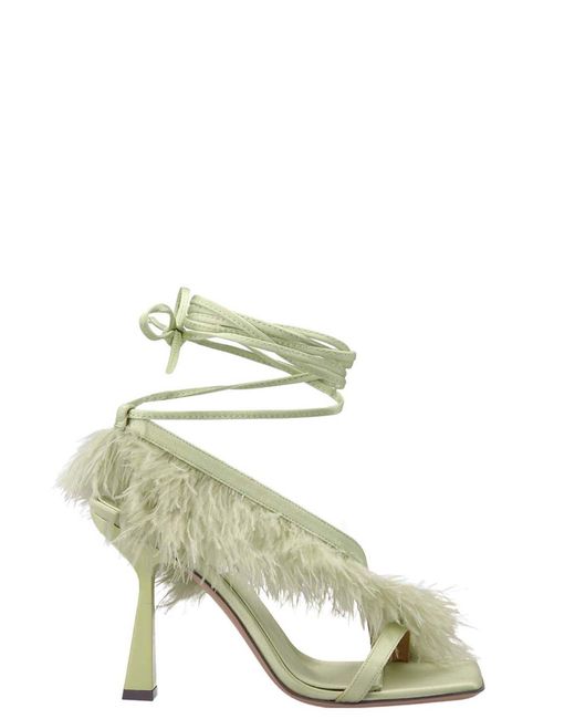 Sebastian Milano Metallic 'feather Wrap' Sandals