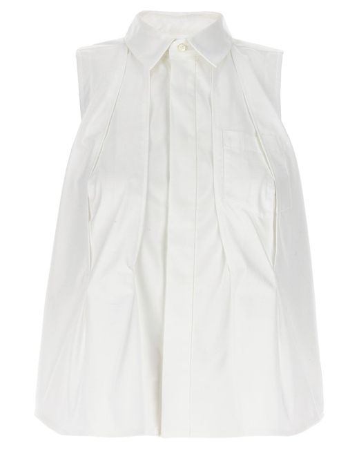 Sacai White Sleeveless Shirt Shirt, Blouse
