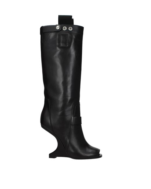 Rick Owens Boots Cyclops Leather Black