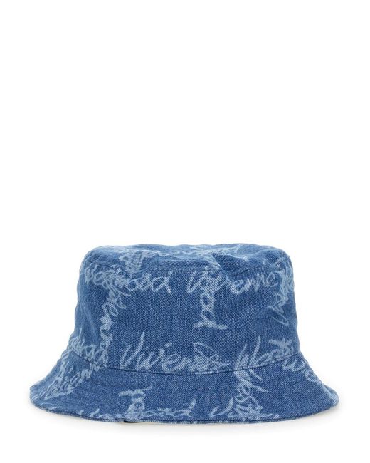 Vivienne Westwood Blue Bucket Hat With Logo
