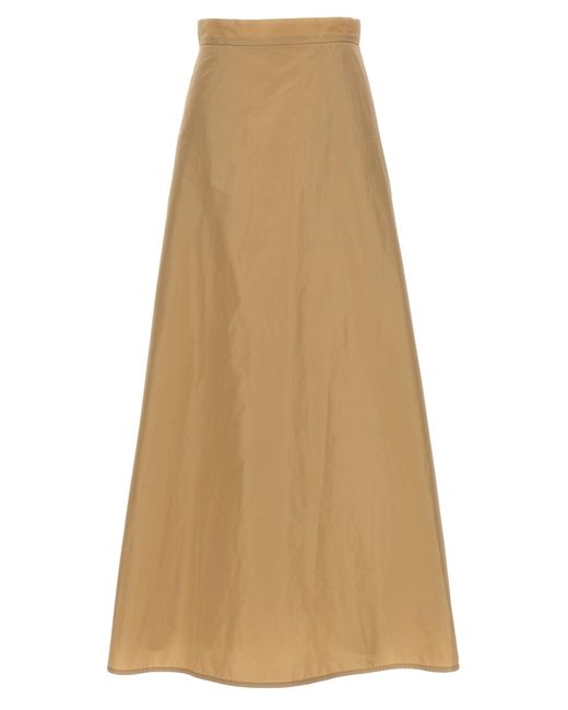 Long Flared Skirt Gonne Beige di Jil Sander in Natural