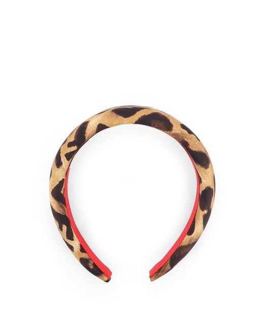 Fendi Metallic Silk Headband With Leo Print
