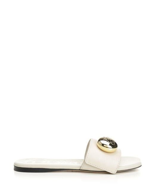 Loewe White Pebble Sandals