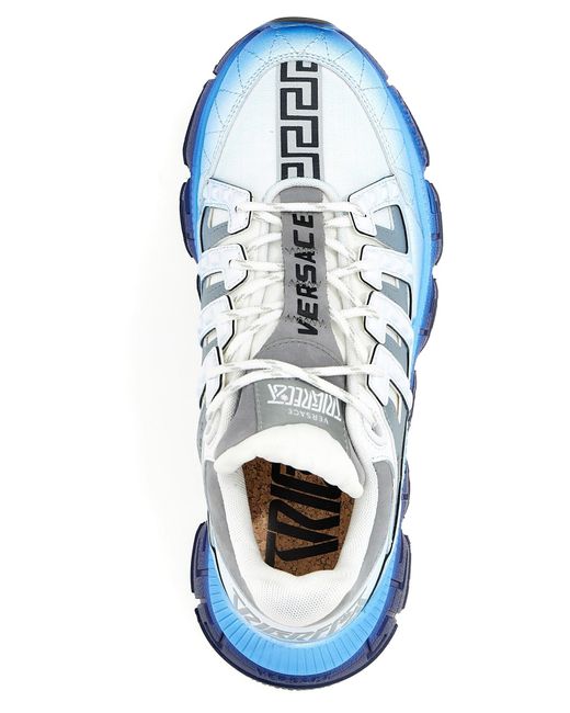 Sneakers Trigreca in pelle e nylon ripstop di Versace in Blue da Uomo