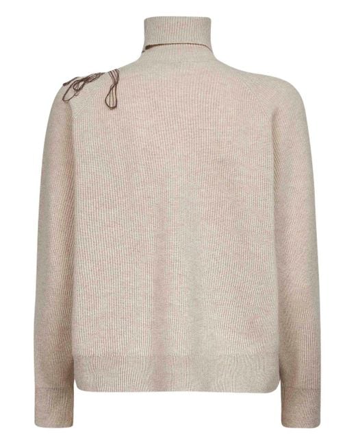 Brunello Cucinelli Natural Cashmere Turtle-Neck Jumper