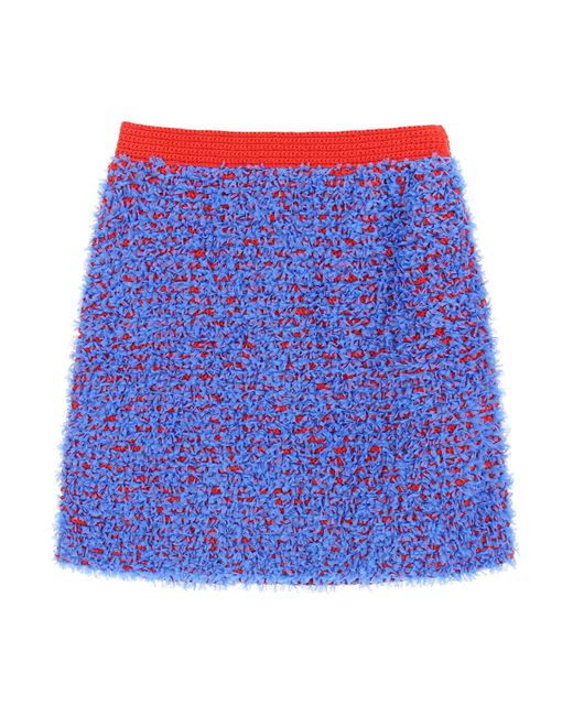 Tory Burch Blue Confetti Tweed Mini Skirt