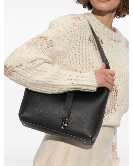 Chloé Black Marcie Small Leather Hobo Bag
