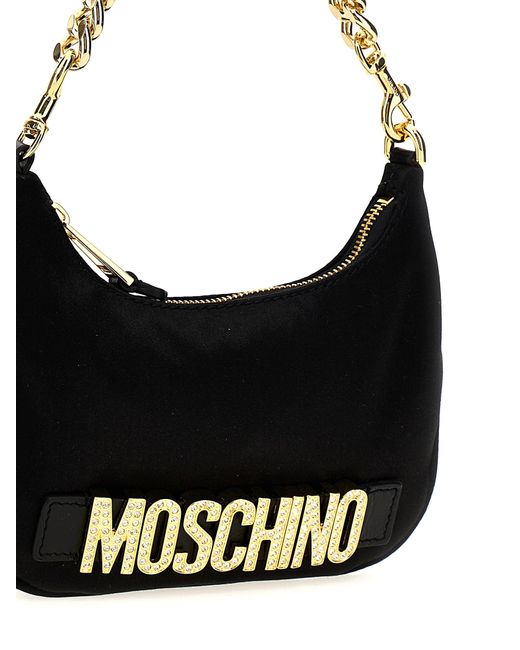 Logo Handbag Borse A Mano Nero di Moschino in Black