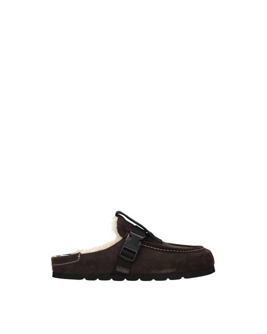 Alexander McQueen Black Slippers And Clogs Mcq Suede Brown for men