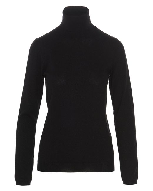 Turtleneck Wool Sweater Maglioni Nero di Brunello Cucinelli in Black