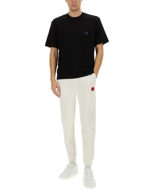 HUGO White Cotton Jogger Pants for men