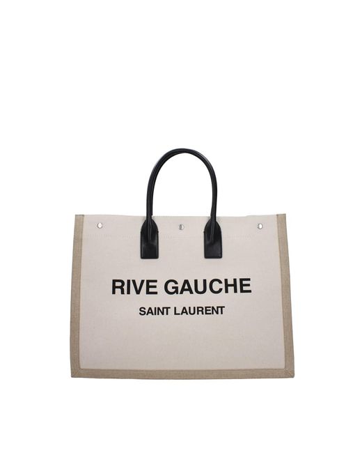 Saint Laurent Gray Handbags Fabric Beige for men
