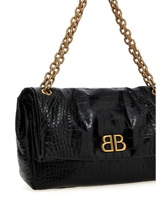Balenciaga Black Monaco Sling Shoulder Bags