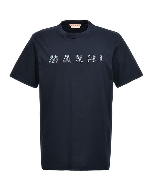 Logo T Shirt Blu di Marni in Blue da Uomo