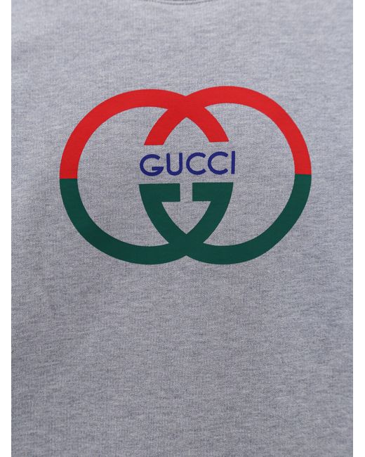 Felpa Interlocking G in jersey di cotone di Gucci in Gray da Uomo