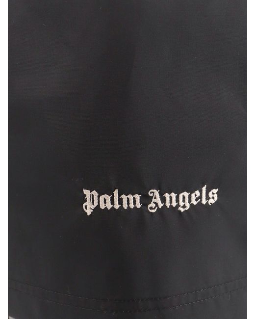 Boxer mare in nylon con logo ricamato di Palm Angels in Gray da Uomo