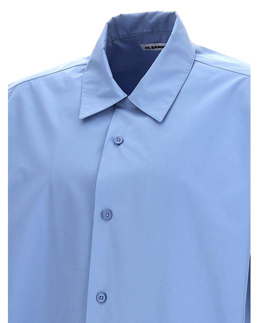Bowling Shirt Camicie Celeste di Jil Sander in Blue da Uomo