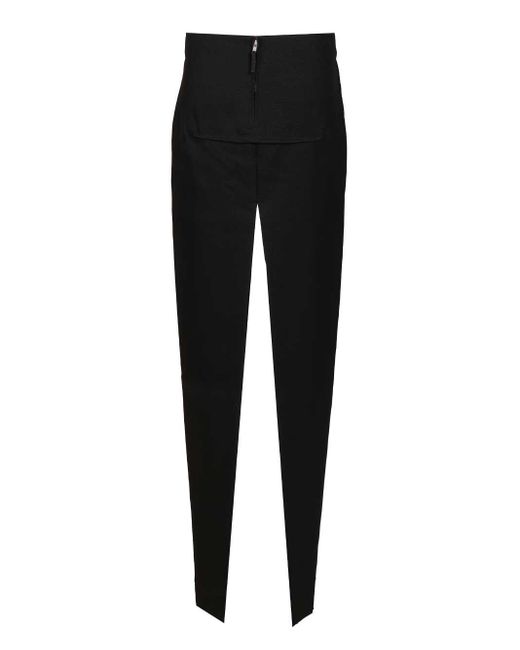 Rick Owens Black Long High-Waisted Virgin Wool Skirt Skirts