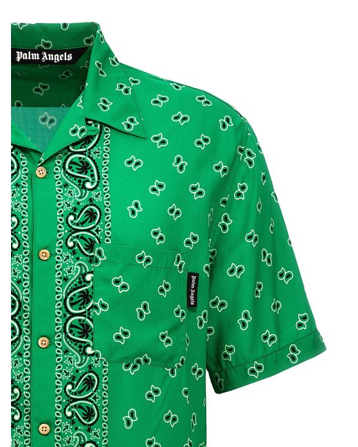 Paisley Bowling Camicie Verde di Palm Angels in Green da Uomo