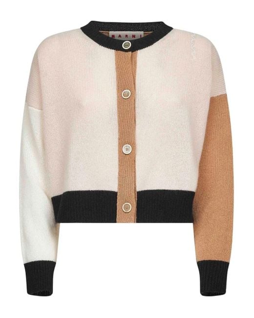 Marni Black Colour-Block Cashmere Cardigan