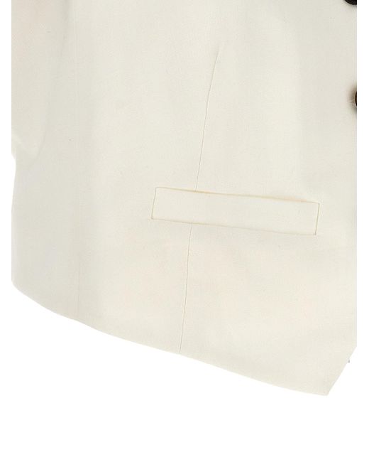 Viscose Vest Gilet Bianco di Brunello Cucinelli in Natural