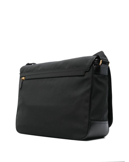 Tom Ford Black Recycled Nylon Large Messenger Bag for men