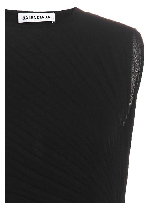 Asymmetrical Pleated' Dress Abiti Nero di Balenciaga in Black